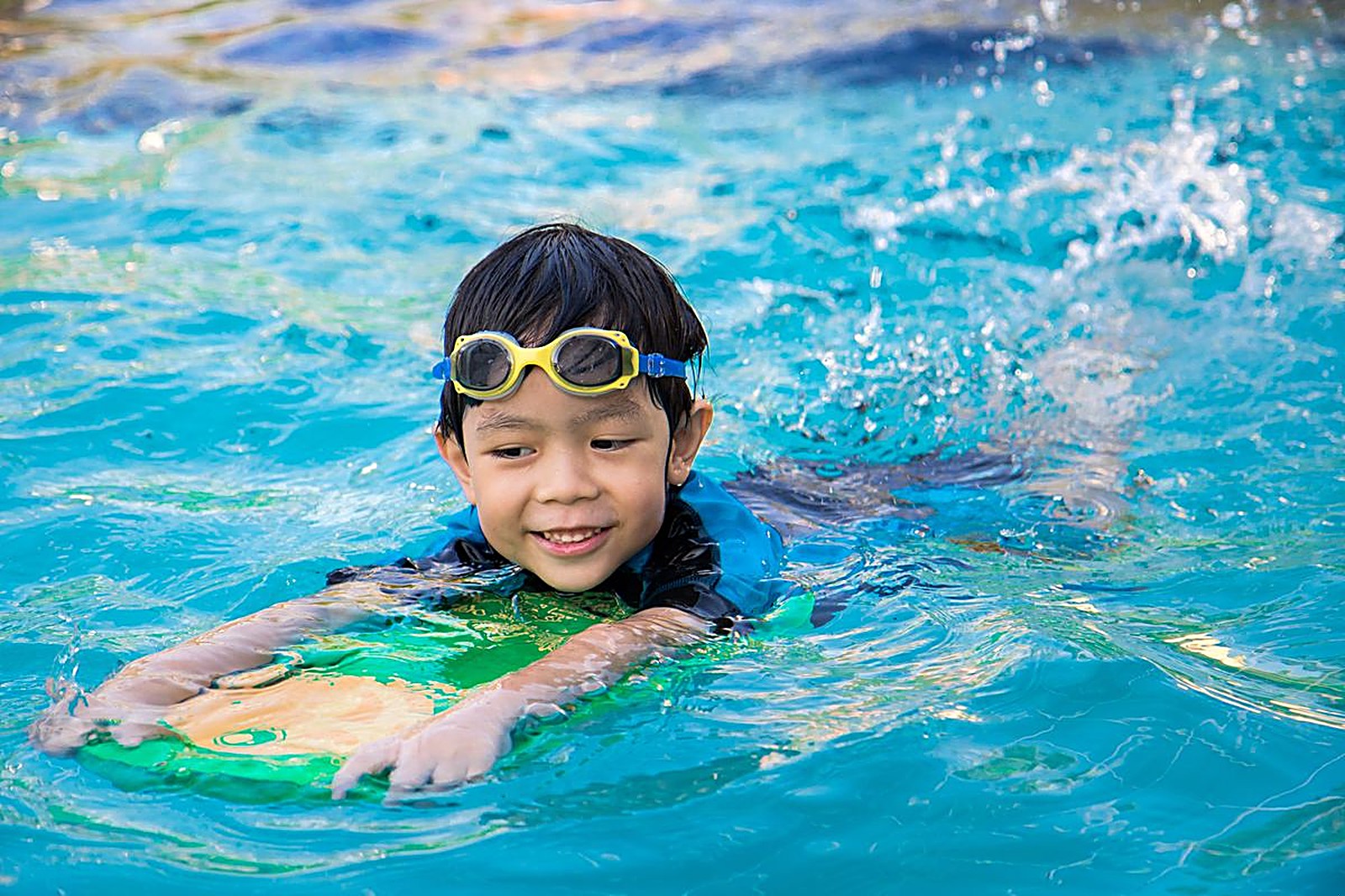 Boy swimming